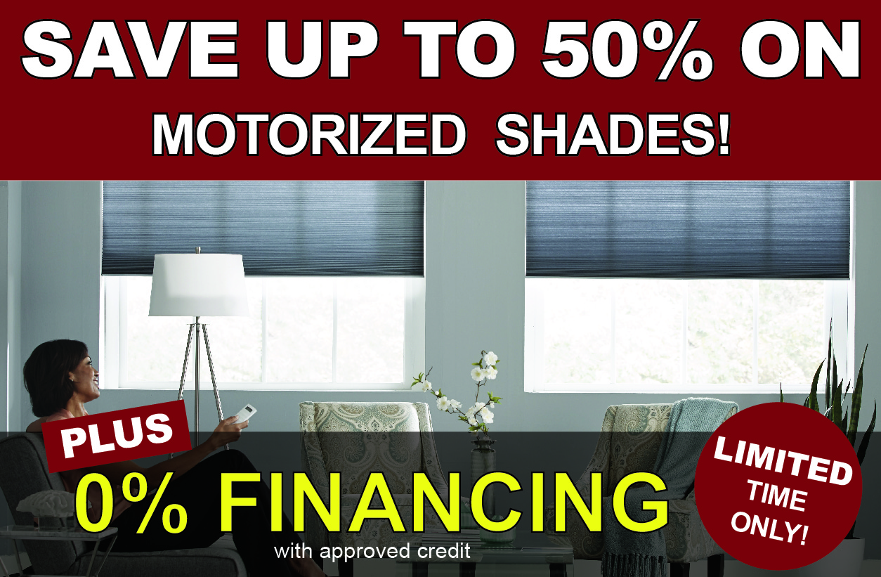 Save Upto 50% on Motorized Shades